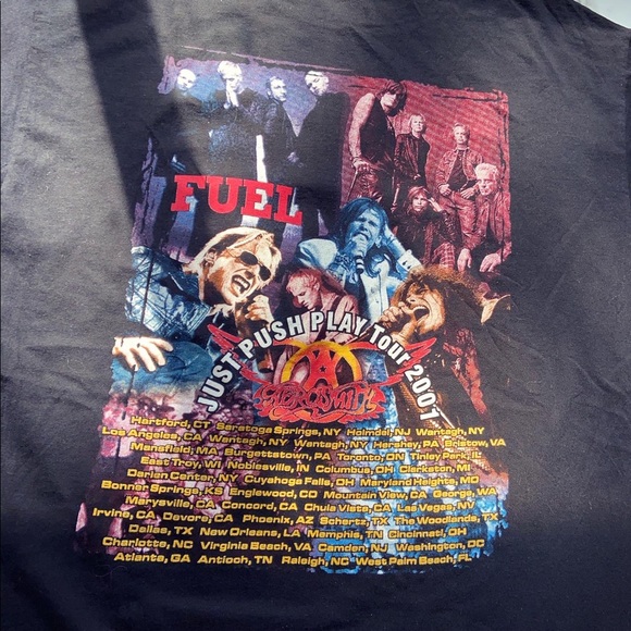 2001 Aerosmith Just Push Play Tour Tee - Picture 3 of 5